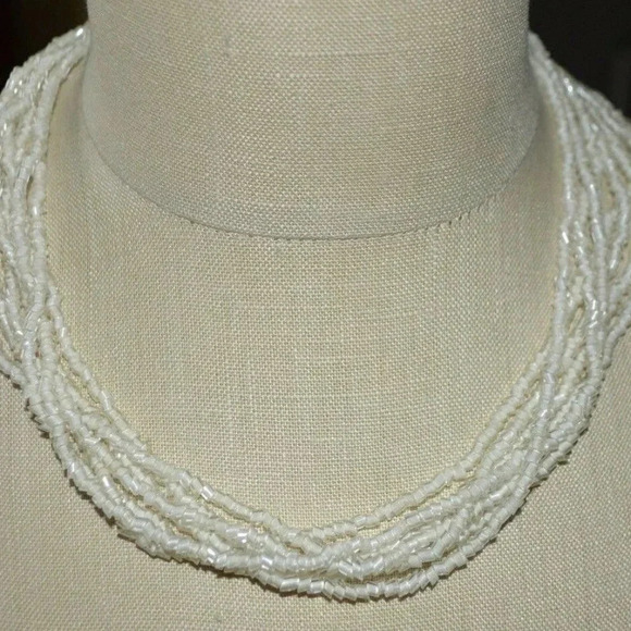 Clear White Czech Glass Bead Multi-Strand - Picture 1 of 4